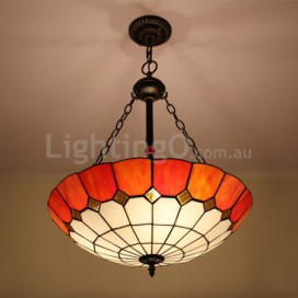 24 Inch European Stained Glass Pendant Light