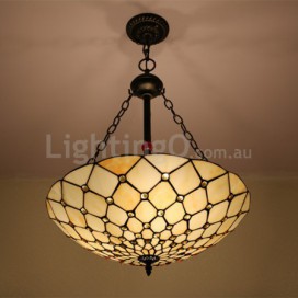 24 Inch European Stained Glass Pendant Light