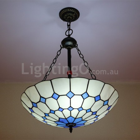 24 Inch European Stained Glass Pendant Light