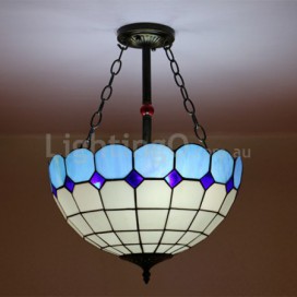 16 Inch European Stained Glass Flush Mount