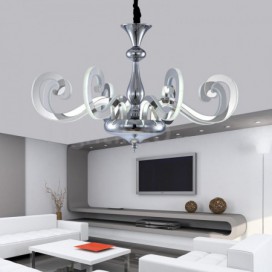 Dimmable 8 Light Modern / Contemporary Steel Chandelier with Acrylic Shade