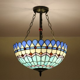 16 Inch European Stained Glass Tiffany Flush Mount