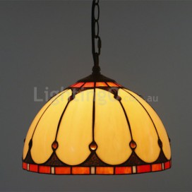 12 Inch European Stained Glass Pendant Light