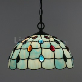 12 Inch European Stained Glass Pendant Light