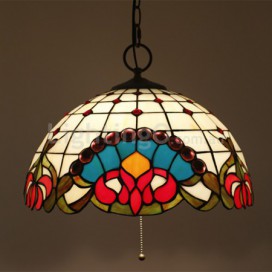 16 Inch European Stained Glass Pendant Light