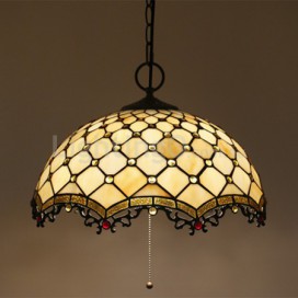 16 Inch European Stained Glass Pendant Light