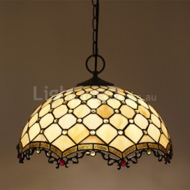 16 Inch European Stained Glass Pendant Light