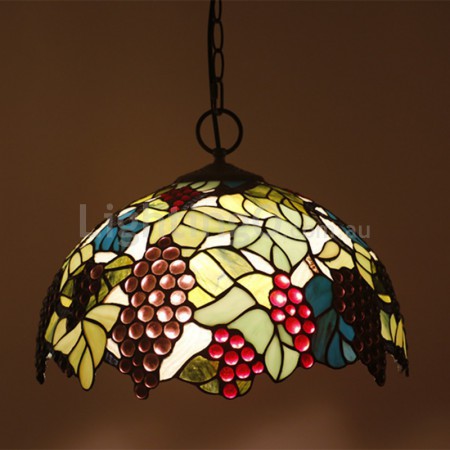 16 Inch European Stained Glass Tiffany Pendant Light