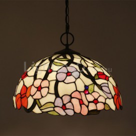 16 Inch European Stained Glass Pendant Light
