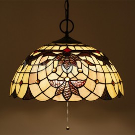 16 Inch European Stained Glass Pendant Light