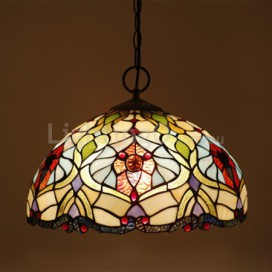 16 Inch European Stained Glass Pendant Light