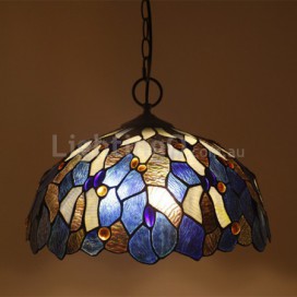 16 Inch European Stained Glass Pendant Light