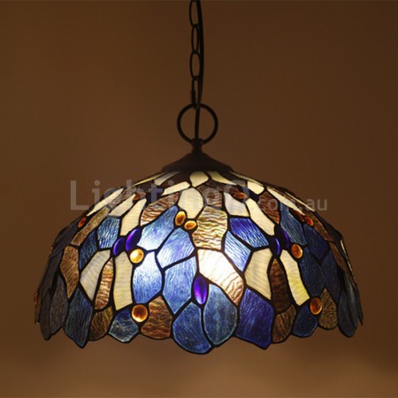 16 Inch European Stained Glass Pendant Light