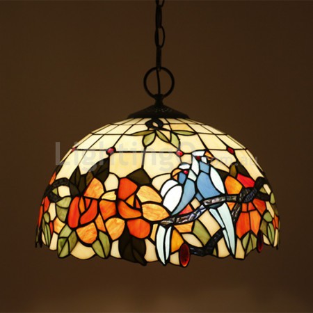 16 Inch European Stained Glass Tiffany Pendant Light