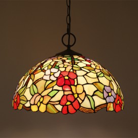16 Inch European Stained Glass Tiffany Pendant Light