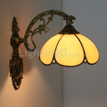 8 Inch American Simple Stained Glass Palace Style Wall Light