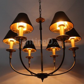 6 Light Rustic Retro Contemporary Candle Style Chandelier