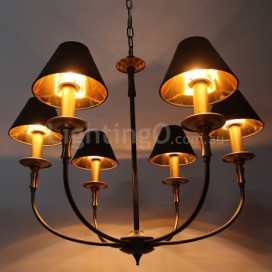 6 Light Rustic Retro Contemporary Candle Style Chandelier