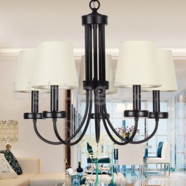 5 Light Retro Contemporary Black Candle Style Chandelier