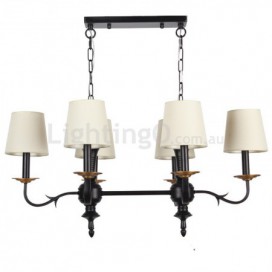 6 Light Rustic Retro Black Candle Style Chandelier