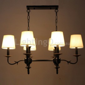 6 Light Rustic Retro Black Candle Style Chandelier