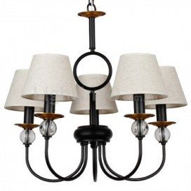 5 Light Rustic Retro Black Mediterranean Style Contemporary Candle Style Chandelier