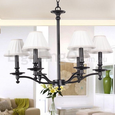 6 Light Retro Rustic Candle Style Chandelier