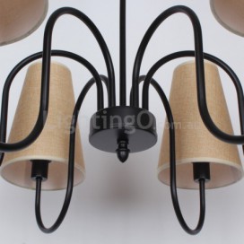 6 Light Retro Contemporary Candle Style Chandelier