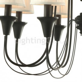 3 Light Black Retro Candle Style Chandelier