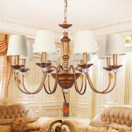 8 Light Retro Hotel Candle Style Chandelier