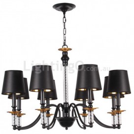 8 Light Black Retro Bar Candle Style Chandelier