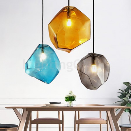 1 Light Rustic/ Lodge Pendant Light with Glass Shade