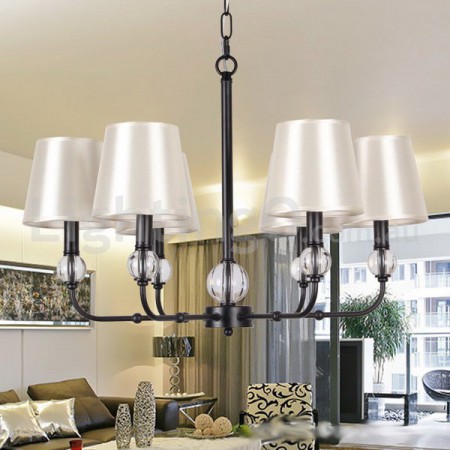 6 Light Rustic Retro Contemporary Candle Style Chandelier