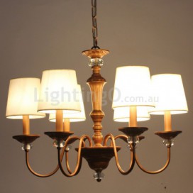 6 Light Rustic Black Retro Candle Style Chandelier