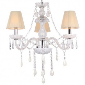 3 Light White K9 Crystal Candle Style Chandelier