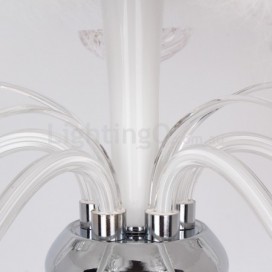 8 Light White Contemporary K9 Crystal Candle Style Chandelier