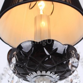 8 Light Contemporary Black Brushed K9 Crystal Candle Style Chandelier