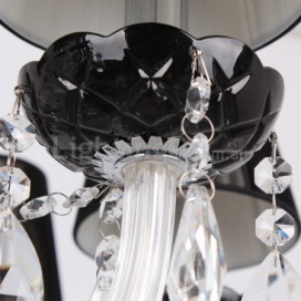 8 Light Contemporary Black Brushed K9 Crystal Candle Style Chandelier