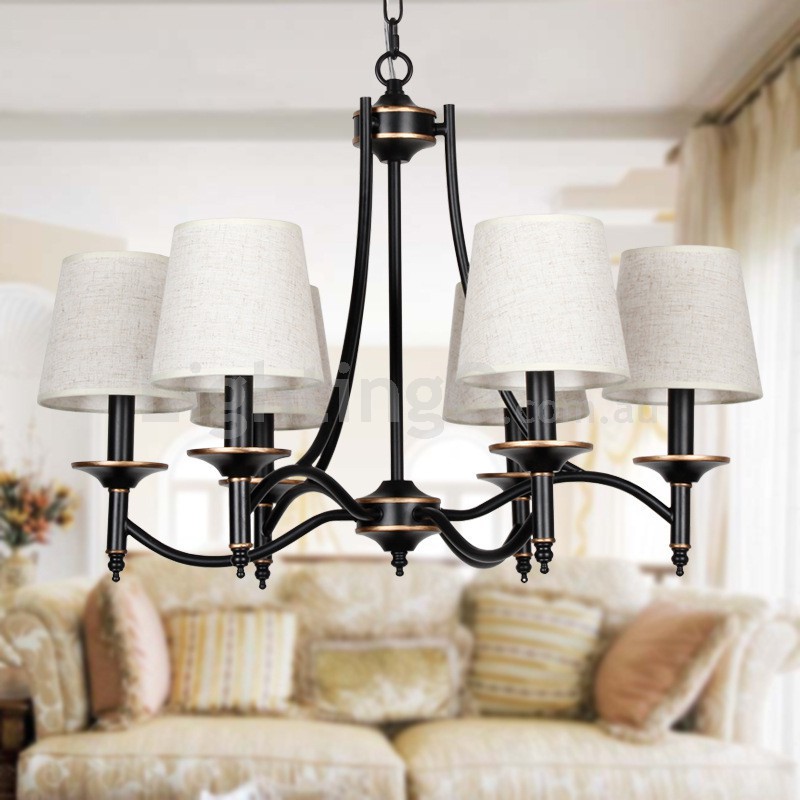 Black chandelier living room discount