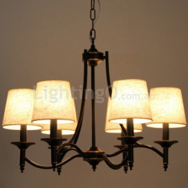 6 Light Rustic Retro Black Contemporary Candle Style Chandelier