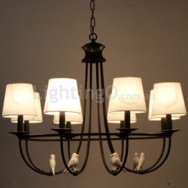 8 Light Retro Black Mediterranean Style Rustic Contemporary Candle Style Chandelier