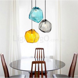 1 Light Rustic/ Lodge Pendant Light with Glass Shade