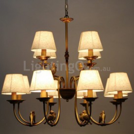 12 Light Modern Contemporary Rustic Retro Candle Style Chandelier