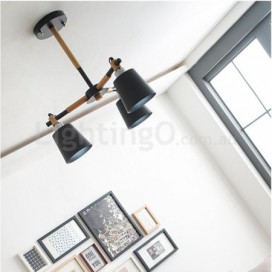 3 Light Modern/ Contemporary Wood Chandelier