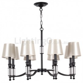 8 Light Black Retro Contemporary LED Candle Style Chandelier