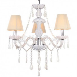 3 Light White K9 Crystal Candle Style Chandelier