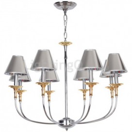 8 Light Modern Contemporary Chrome Candle Style Chandelier