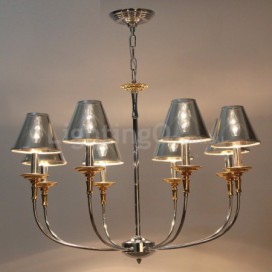 8 Light Modern Contemporary Chrome Candle Style Chandelier