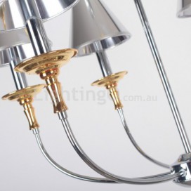 8 Light Modern Contemporary Chrome Candle Style Chandelier