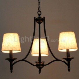 3 Light Rustic Retro Black Contemporary Candle Style Chandelier